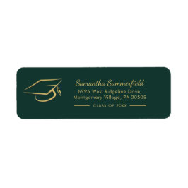 Returadressen Studenten Gold Foil Cap Student Returadress Etikett