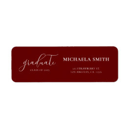 Returadressen Studenten i Maroon Elegant Script Returadress Etikett