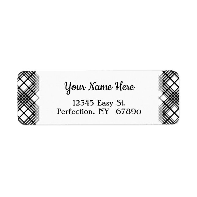 Returadressen Svartvit utlagd Mönster, redigerbar Returadress Etikett (Framsidan)