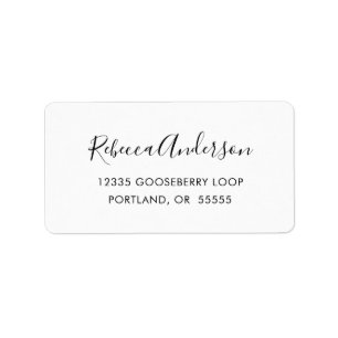 Returadressen Svartvitt enkelt skript Adressetikett