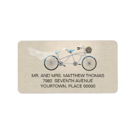 Returadressen Tandem Bicycle Bröllop Adressetikett