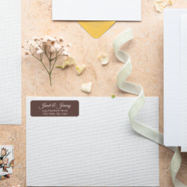 Returadressen Taupe Stylized Namn Bröllop Returadress Etikett