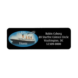 Returadressen Titanic Black Maritime White Star Returadress Etikett
