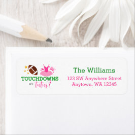 Returadressen Touchdoweller Tutus Gender Reveal Returadress Etikett