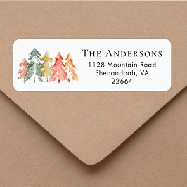 Returadressen Träd i Gräs i jul Returadress Etikett