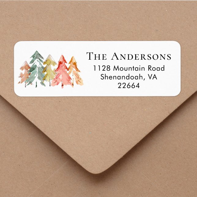 Returadressen Träd i Gräs i jul Returadress Etikett (Skapare uppladdad)