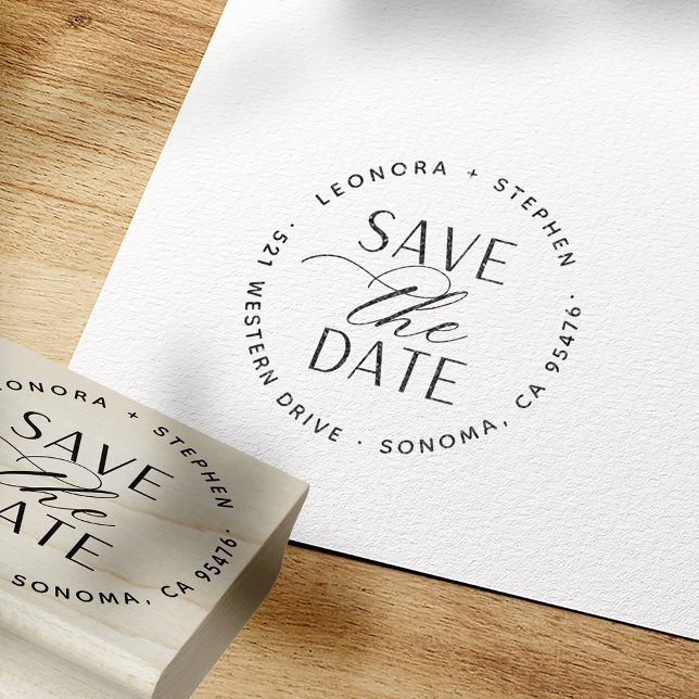 Returadressen Utjämnat skript Bröllop spara datum Stämpel (Skapare uppladdad)