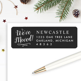 Returadressen vi har flyttat Black New Home Elegan Returadress Etikett