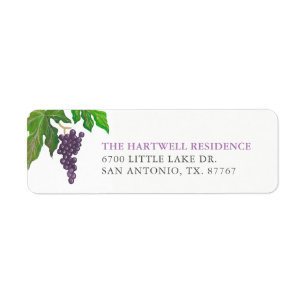 Returadressen Vin Tasting Party Grapes Returadress Etikett