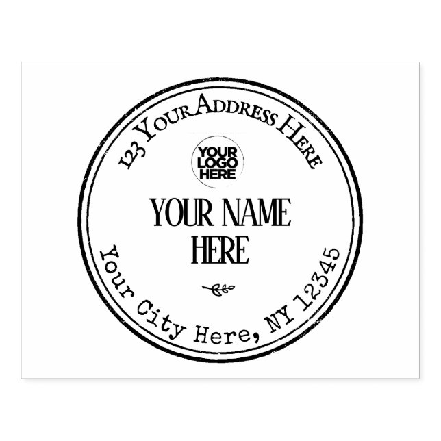 Returadressen vintage Round Stämpel (Tryck)