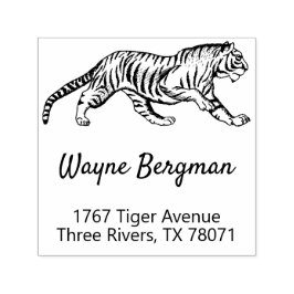 Returadressen vintage Tiger Illustration Självfärgande Stämpel