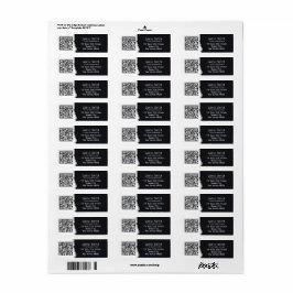 Returadressen Vit och svart för fotoskrivare QR-ko Returadress Etikett