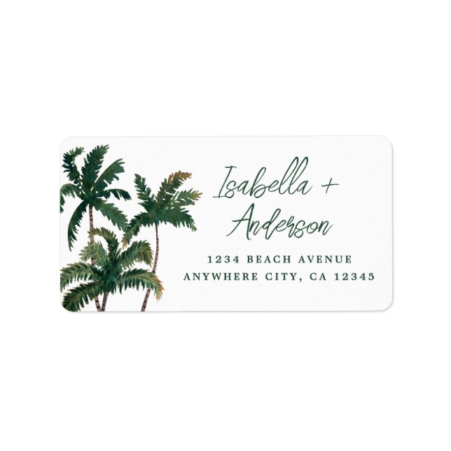 Returadressen Watercolor Handflatan Adressetikett (Framsidan)