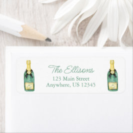 Returadressen Watercolor Monogrammed Vin Returadress Etikett