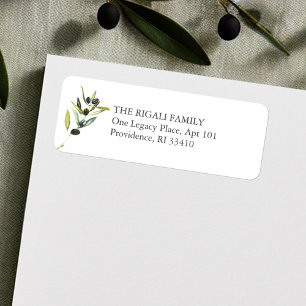 Returadressen Watercolor Olive Gren Returadress Etikett