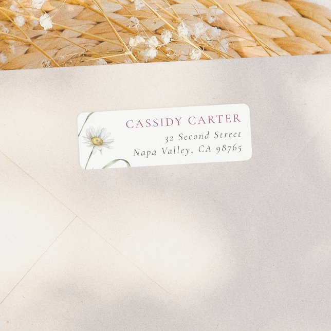 Returadressen Watercolor Wildbloms Namn Surname Returadress Etikett (Skapare uppladdad)