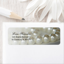 Returadressen White Bröllop Pearls Returadress Etikett