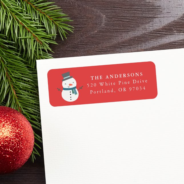 Returadressen Winter Friends Snögubbe Helgdag Returadress Etikett (Skapare uppladdad)