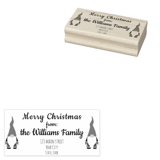 Returadressen Wood Art Frimärke Stämpel (Stämplad)