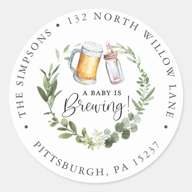 Returadressens klassiska rund etikett (Framsida)