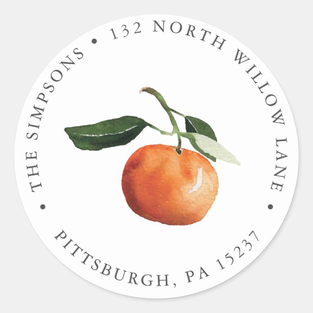 Returadressens klassiska rund etikett (Framsida)