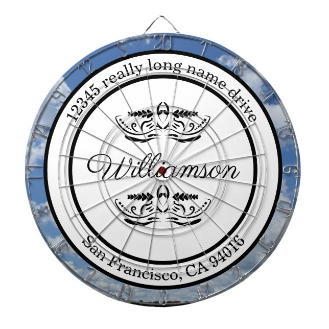 Returadressens ritbord darttavla (Framsidan)