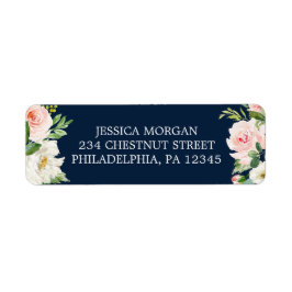 Returadressetikett Blåblå Guld  Returadress Etikett