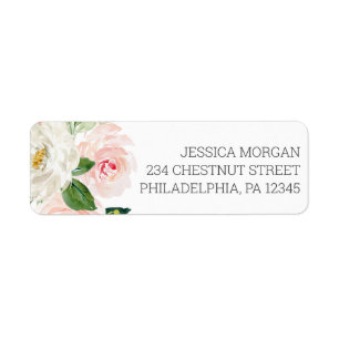 Returadressetikett Blushing Blooms Returadress Etikett