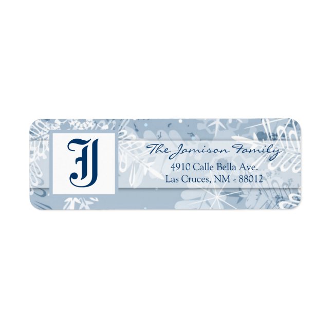 Returadressetikett Crystal Snöflingor Returadress Etikett (Framsidan)