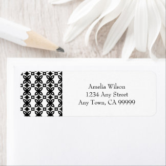 Returadressetikett för Art Deco-blommor Returadress Etikett