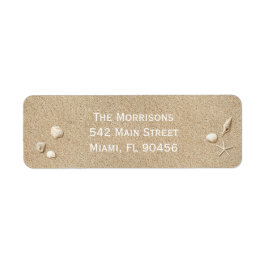 Returadressetikett för Beach Sand & White Typograp Returadress Etikett