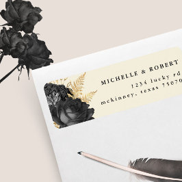 Returadressetikett för Black Guld Ro Returadress Etikett