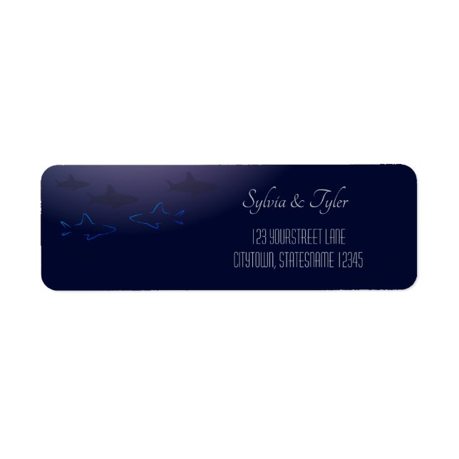 Returadressetikett för blåhajar returadress etikett (Framsidan)