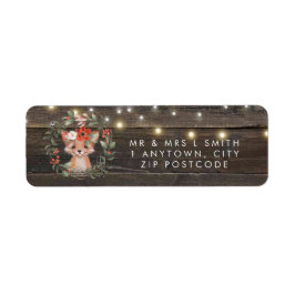 Returadressetikett för blommigt för retur av rävba returadress etikett