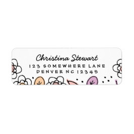 Returadressetikett för blommigtar och Löv Returadress Etikett