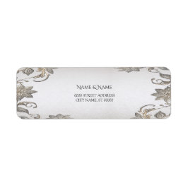 Returadressetikett för Blommigten Silver Guld Returadress Etikett