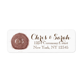 Returadressetikett för Bröllop Hay Bales Returadress Etikett