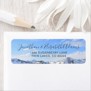Returadressetikett för Colorado Snowy Mountains Returadress Etikett
