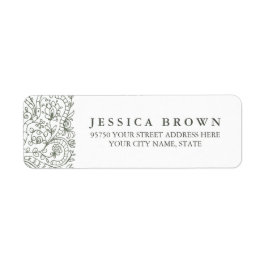Returadressetikett för dekorativa blommor, anpassn returadress etikett