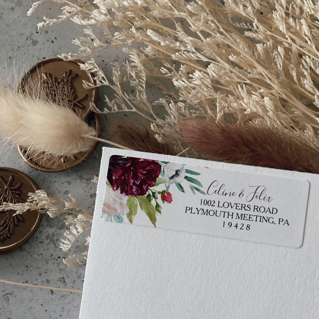 Returadressetikett för den moderna burgundyflottan returadress etikett (Skapare uppladdad)