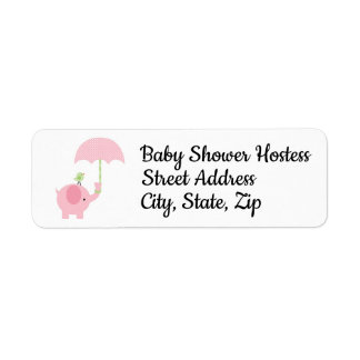 Returadressetikett för duschen i flicka returadress etikett