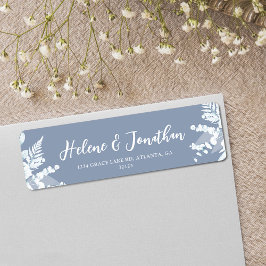 Returadressetikett för Dusty Blue Wedding-inbjudan Returadress Etikett