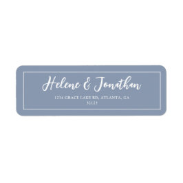 Returadressetikett för Dusty Blue Wedding-inbjudan Returadress Etikett