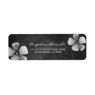 Returadressetikett för elegant Chalkboard Flowers Returadress Etikett