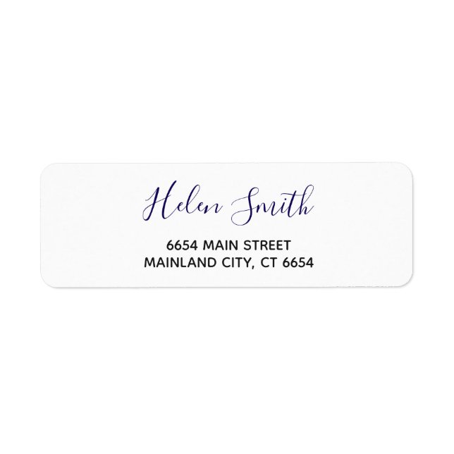 Returadressetikett för elegant-skripttypografi returadress etikett (Framsidan)
