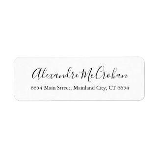 Returadressetikett för elegant-skripttypografi returadress etikett