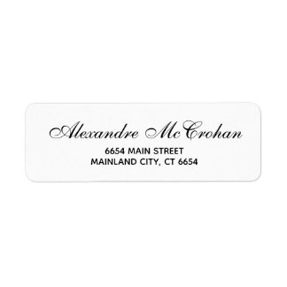 Returadressetikett för elegant-skripttypografi returadress etikett