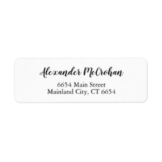 Returadressetikett för elegant-skripttypografi returadress etikett