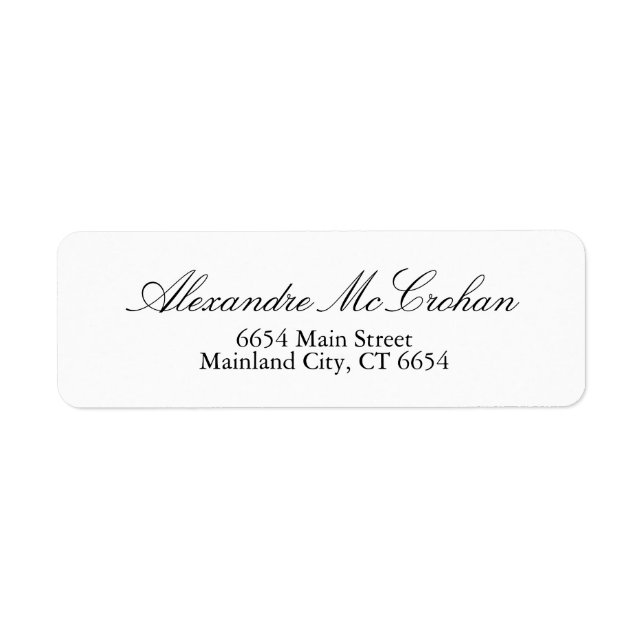 Returadressetikett för elegant-skripttypografi returadress etikett (Framsidan)