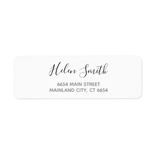 Returadressetikett för elegant-skripttypografi returadress etikett (Framsidan)